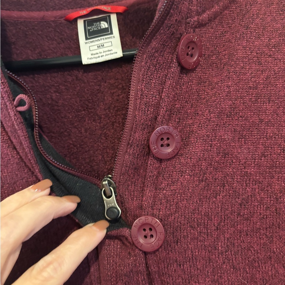 The North Face Women's Burgundy Hooded Sweater - Picture 2 of 4